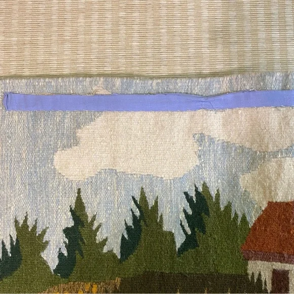 Wall Tapestry Field With Flowers Limited Edition Woolen La Mère Made In India - Picture 8 of 11